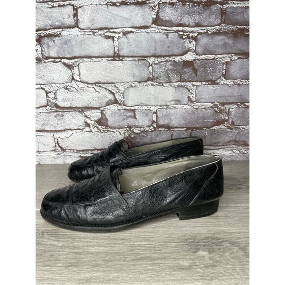 Antonio Brotini Per Bollicelli Black Leather Italy Ostrich Dress Shoes Men 9.5US main image 9